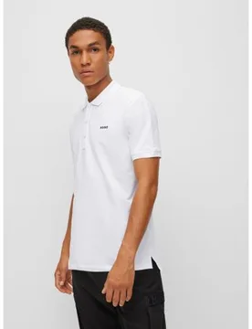 HUGO Mens White Dinos223 Polo Shirt - Male - White - X-Small - Hugo Boss - FashionsVida