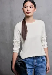 Street One Basic Langarmshirt female Weiß