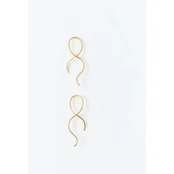 Pendientes lazada baño de oro