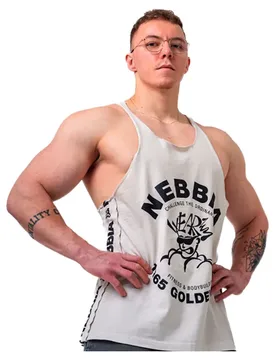 T-shirt Sans Manches Washed Muscle Back Stringer Golden Age 791 Light Grey 2XL - Nebbia - FashionsVida