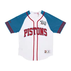 Casacca Bottoni Uomo Nba Practice Day Button Front Jersey Hardwood Classics Detpis White