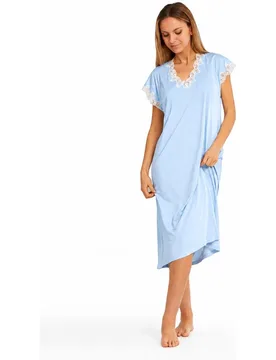 Camisón caftán largo con encaje - Nansú - FashionsVida