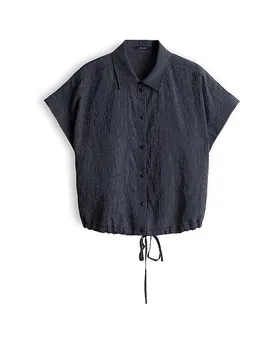 Blusa camisera FLANETA azul oscuro 36 - Opus - FashionsVida