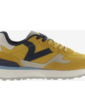 Zapatillas deportivas unisex de nylon con piezas de serraje al tono y logotipo retro - Victoria - FashionsVida