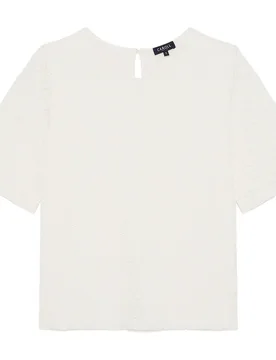 Camiseta de mujer con efecto calado y manga corta - Caroll - FashionsVida