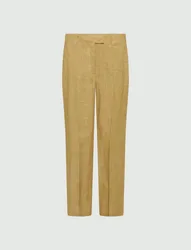 Pantalone in lino donna kaki