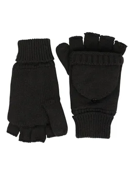 Fingerless Knitted Womens Mitten - Black - Black - Size: ONE - Mountain Warehouse - FashionsVida