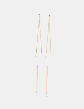 Er-Set Hängeohrringe Goldfarben OS - Stradivarius - FashionsVida