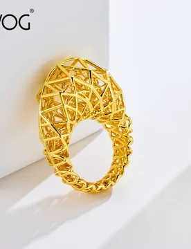 IVOG Hollow Out Simplicity Design Ring For Women Irregular Gold Color Ring Fashion Jewelry Official Flagship Store - Aliexpress - FashionsVida
