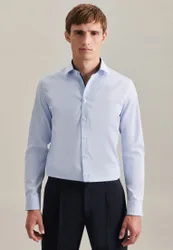 Slim Business Hemd Gestreift Blau 39