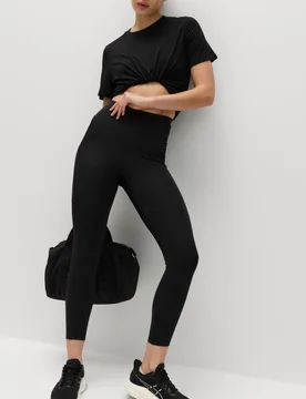 Go Move High Waisted 7/8 Gym Leggings Black female - Goodmove - FashionsVida
