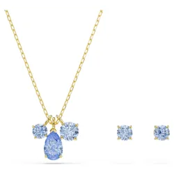 Set Mesmera, Set (2), Taglio misto, Blu, Finitura oro 18K OS