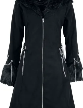 Rockabilly Mantel - Neoma Coat - XS bis XL - für Damen - Größe M - schwarz - Frauen - female - Vixxsin - FashionsVida