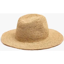 Sombrero de mujer con pespuntes en liso