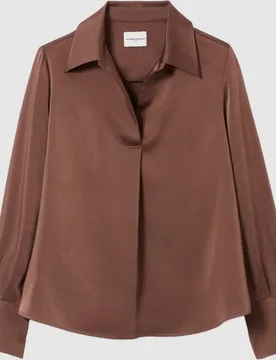 Blusa de mujer fluida con cuello abierto y solapas - CLAUDIE PIERLOT - FashionsVida