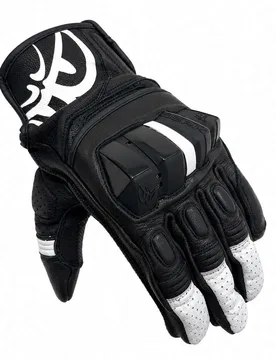 Guanti Moto Sportivi 2.0 In Pelle G-255101 Nero Bianco taglia S - Berik - FashionsVida