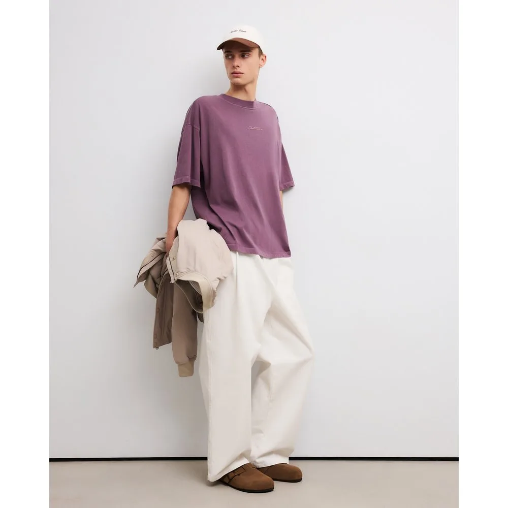 Camiseta manga corta texto posicional boxy - Green Coast - FashionsVida