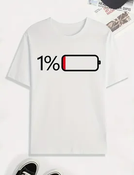 Battery Low pattern design-100% cotton summer O-neck short sleeve casual printed men's T-shirt - Aliexpress - FashionsVida