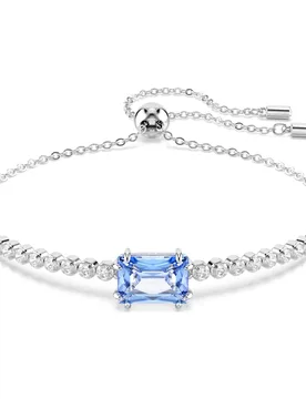 Braccialetto Matrix, Taglio misto, Blu, Placcato rodio OS - Swarovski - FashionsVida