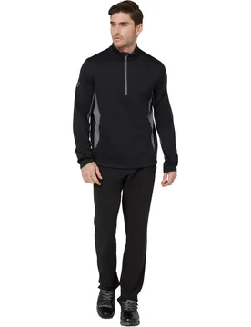 Layer Textured 1/4 Zip, schwarz s - Callaway - FashionsVida