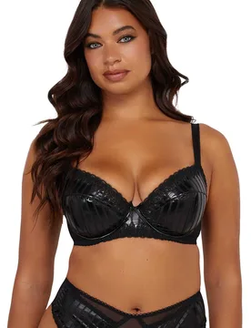 Women's Jacinda Embroidered Dd+ 'Bra' in Black Size: 30GG - Black - Size: 30GG - Playful Promises - FashionsVida
