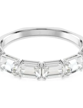 Bracciale rigido Millenia, Taglio ottagonale, Bianco, Placcato rodio M - Swarovski - FashionsVida