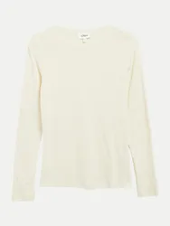 RED LABEL Longsleeve mit Rippstruktur Weiß 40