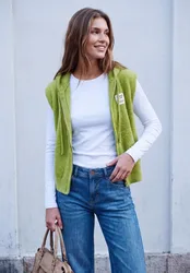 Street One Weste mit Kapuze und Zipper female Grün