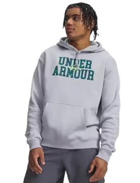 Sweat à Capuche Rival Fleece Camo Fill Gray / Green Citrine M - Under armour - FashionsVida