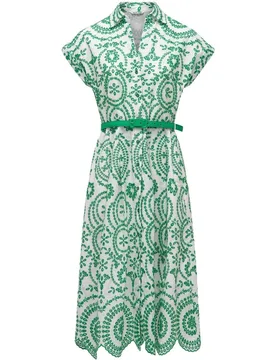 Vestido camisero en bordado inglés de mujer - Salsa Jeans - FashionsVida