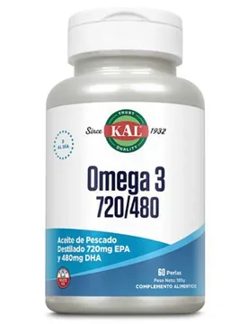 Capsules Omega 3 720 480 Essential Fatty Acid 60 Unités - KAL - FashionsVida