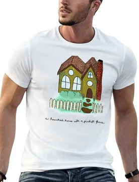 Pheobe Bridgers Haunted House with a Picket Fence T-Shirt aesthetic clothes cotton graphic tees men t shirts - Aliexpress - FashionsVida