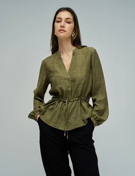 Blusa texturada con cinturón de mujer - Salsa Jeans - FashionsVida