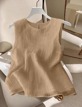 Camiseta de tirantes de unicolor casual de verano para mujer talla grande 0XL - Shein - FashionsVida