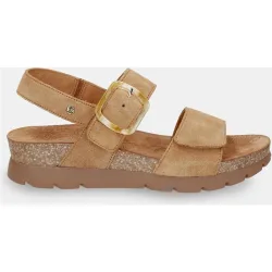 Sandalias de plataforma de mujer en velour con forro de piel