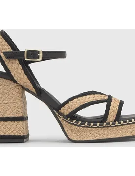Sandalias de tiras de mujer Vanish en yute trenzado con cierre de hebilla - Castañer - FashionsVida