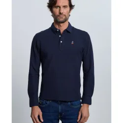 Polo de piqué de hombre corte classic manga larga