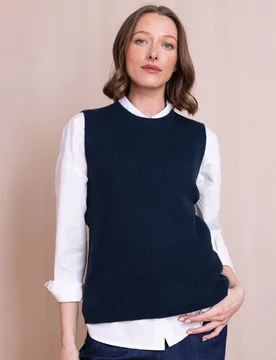 Nomads Organic Knitted Vest - Navy - Nomads - FashionsVida