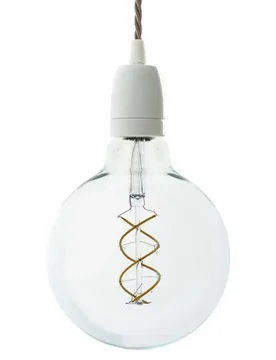 Cables Lampe Suspendue Avec Ampoule Braided Textile Tc43 1.2 M White / Beige One Size - Creative - FashionsVida