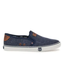 Mocassini Blu con Tomaia in Tessuto RO01805 42 - Route 66 - FashionsVida