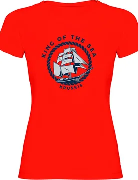 King Of The Sea Short Sleeve T-shirt Red M Women - Kruskis - FashionsVida