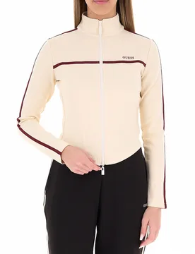 Guess Felpa con zip CREMA L - Guess - FashionsVida