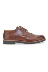 Scarpe Stringate Marroni Con Ricamo All'Inglese 8023 41