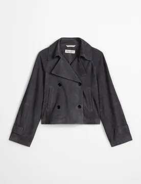 Cazadora de mujer relajada de ante estilo trench de suave piel de cabra - MARC O'POLO - FashionsVida