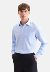 Regular Business Hemd Uni Blau 43