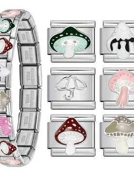 Pc Cute Mushroom Style 9mm Italian Charm Bulk Bracelet Links Colorful Fungi Beads For Women DIY Making Stainless Steel Jewelry - Aliexpress - FashionsVida