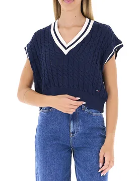 Maglione smanicato BLU NAVY S - Tommy hilfiger - FashionsVida