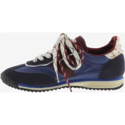 Zapatillas deportivas de mujer de nylon con piezas de serraje y suela en sierra
