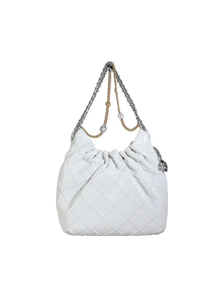 Borsa in pelle - Hobo Bag FLEMING Mini bianco - Tory burch - FashionsVida