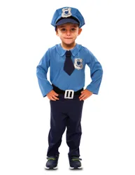 Niedlicher Polizeibeamter Babykostüm für Jungen blau-silber - male